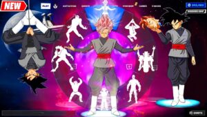 Goku Black Fortnite doing all Built-In Emotes