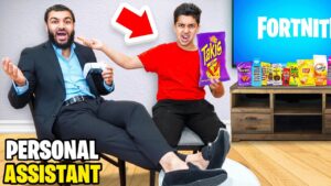 Being My Big Brothers PERSONAL ASSISTANT For 50 Hours While He Plays Fortnite...