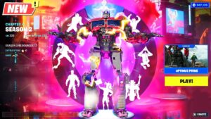 Optimus Prime Fortnite recreation doing all Built-in Emotes  #Transformers
