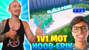 1v1 MOT NOOB-ERIK I MJÖLK PONG I FORTNITE