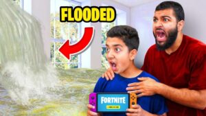 Our House FLOODED While Playing Fortnite...