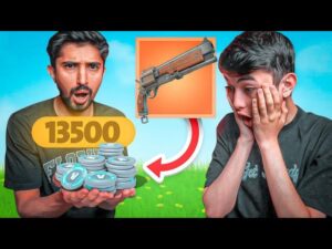 شحنت لأخوي الصغير 13500 فيبوكس ولكن😈| fortnite