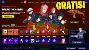 FORTNITE MINI PASE de BATALLA GRATIS de JUJUTSU KAISEN 🔥🎁 (TODAS las RECOMPENSAS GRATIS)