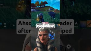 Ahsoka saves Vader after he gets snipes #fortnite #starwars #ahsoka #darthvader #obiwan #darthmaul