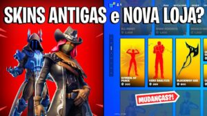FORTNITE - SKINS ANTIGAS CAPÍTULO 1 e NOVA LOJA DESIGN?