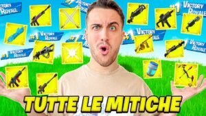 Gioco con TUTTE le Armi MITICHE in 1 VIDEO! *4 Vittorie Reali!* Stagione 4 Fortnite ITA!