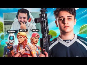 NOTRE JOUEUR PRO NOUS CARRY SUR FORTNITE 😎 (ft. Squeezie, Mickalow & Snayzy)