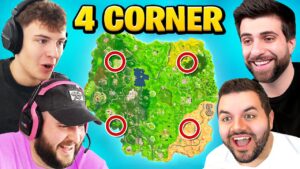 The 4 CORNER Challenge in Fortnite Chapter 1!