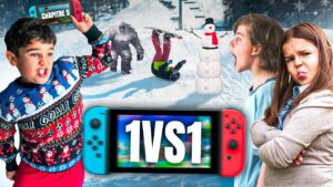 MON PETIT FRÈRE DÉFIE MES ABONNÉS EN 1vs1 SUR FORTNITE.. 1 DÉFAITE = 1 GAGE AU SKI !