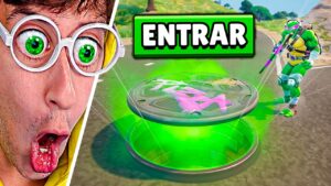 Reto Tortuga Ninja en Fortnite 😱🔥!! (Skin Secreta Dibujos Animados 🐢)