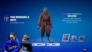 Gifting My 10 Year Old Kid NEW Fortnite SPLINTER Skin Full Gameplay High Elimination Victory WIN