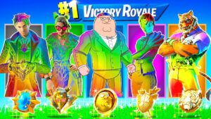The RANDOM RAINBOW Skin BOSS Challenge in Fortnite! (Peter Griffin, Oscar, Valeria, Montague, Nisha)