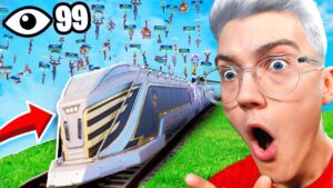 100 JOUEURS se battent sur le TRAIN de FORTNITE