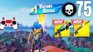 75 Elimination Solo Vs Squads Gameplay Wins (NEW Fortnite Chapter 5 PS4 Controller)