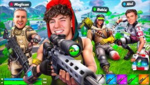 Die dümmste ROLLEN CHALLENGE mit ALVI, RUBIX und MAGICAN in FORTNITE!! 🤣😭